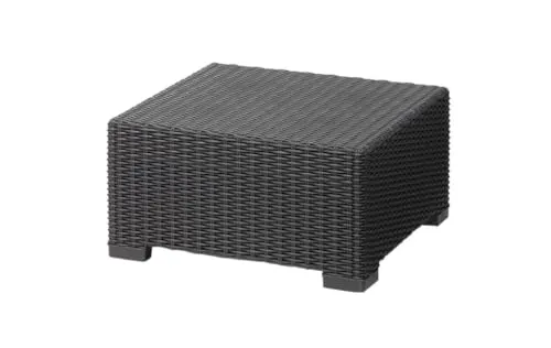Allibert by Keter California Gartentisch - Loungemöbel & Sitzgruppen, quadratischer Tisch in stilvoller Rattanoptik, perfekt kombinierbar mit California Sesseln für ein trendiges Set, UV- und wetterbeständig aus hochwertigem Polypropylen.