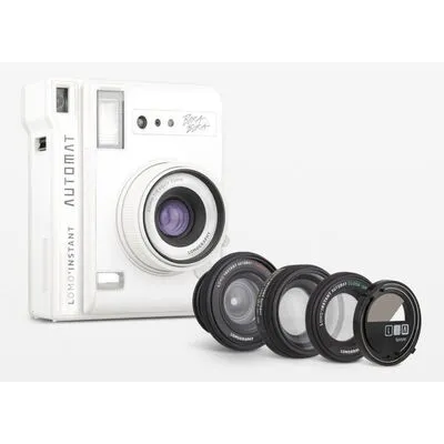 Lomography Lomo Instant Automat & Kit Lenses Bora White Li850W - Digitalkamera mit Sofortbildfunktion, kreatives Fotografieren mit Wechselobjektiven für einzigartige Aufnahmen.