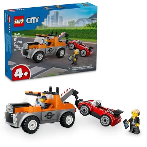 LEGO City Abschleppwagen und Sportwagen Reparatur Bauset mit Minifiguren - Kreatives LEGO Spielset ab 4 Jahren – Baue einen Abschleppwagen und einen Sportwagen für spannende Abenteuer. Ideal für fantasievolles Spielen und Geschichtenerzählen.