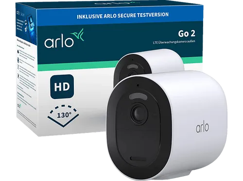 Arlo Go 2 Überwachungskamera - Kabellos, 3G/4G LTE, Nachtsicht und integrierte Sirene für mobile Sicherheit und flexible Überwachung