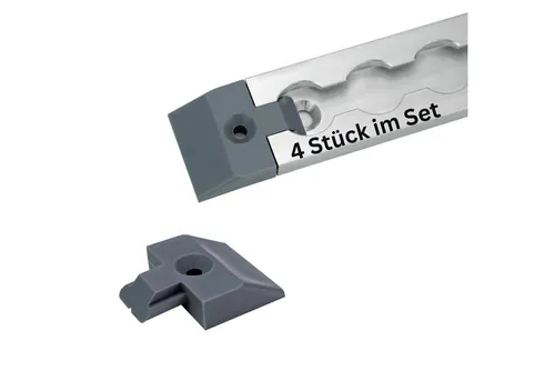 solidpro Spanngurt 4 Stück Endkappen grau für eckige Airlineschienen