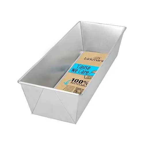 Birkmann, ´Cause we care, Kastenkuchenform, 30 cm, Backform aus nachhaltigem Weißblech, gefaltet, PFOA- und PFOS-frei, 889071