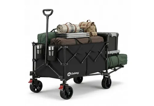 Sekey Bollerwagen Faltbar mit erweiterbarer Heckklappe 175L & 250L