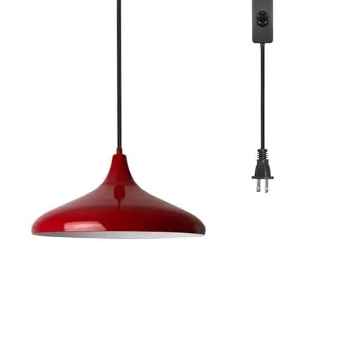 bamyum Champion Pendelleuchte, Vintage, 35 cm, E27, Rot in rot von Bamyum