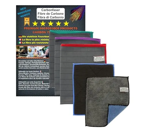 5X Premium Carbon Microfaser Glastücher