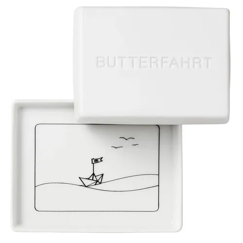 Räder Butterdose Butterfahrt - Stilvolle Butterdose mit Deckel und Platte, perfekt für die Aufbewahrung und Präsentation von Butter. Ideal für jeden Frühstückstisch!