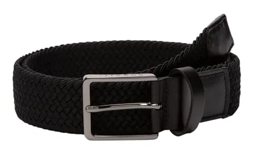 bugatti Men´s Belt W120 Black - Stufenlos verstellbar - Herren-Gürtel mit geflochtener Konstruktion und hochwertiger Verarbeitung, ideal anpassbar für optimalen Tragekomfort.