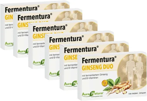 Fermentura® GINSENG DUO | Hochdosierte Ginseng-Kapseln mit 600 mg Ginseng-Power - Hochdosierte Ginseng-Kapseln mit einzigartigem Ginseng-Komplex aus Panax, sibirischem und rotem Ginseng. Mit wertvollem B-Vitamin-Komplex für mehr Energie und optimale Verwertbarkeit durch Fermentation. Ideal für aktive Menschen.