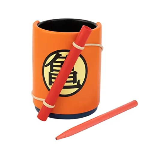 Grupo Erik Stiftehalter Dragonball Z Goku Schreibtisch Organizer - Anime Stifköcher Schreibtisch Deko - Manga Schreibtisch Zubehör Dragon Ball Fanartikel - Stifte Organizer Dragonball Merch Orange