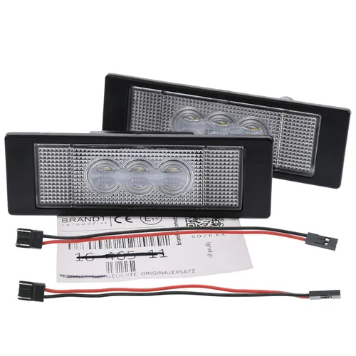 BRANDT Kennzeichenbeleuchtung LED für BMW 5er G30 G31 M5 F90 X2 F39 X4 G02 X4 M - Hochwertige LED-Kennzeichenbeleuchtung für BMW-Modelle, ausgestattet mit 3 Philips LEDs pro Modul. Einfache Installation ohne Batterien, ideal für zuverlässige Sichtbarkeit.