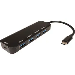 VALUE 14995039 - USB 3.0 Hub 4 Port - USB-Hub mit 4x USB 3.0 Typ A Ports, ideal für den Anschluss mehrerer Peripheriegeräte. Hohe Datentransferraten bis zu 5 Gbit/s und robustes Aluminiumgehäuse.