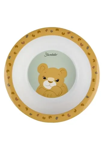 Sterntaler Kinderschale Giraffe & Löwe – Robuste & lebensmittelechte Brei- oder Snackschale – Mit rutschfestem Sockel für sicheres Essen – Für Babys & Kleinkinder - Geschenk, blassgrün