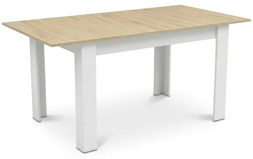 Ausziehbarer Esstisch 120-160 x 80 cm – Moderner Küchentisch mit Einlegeplatte in Holzoptik