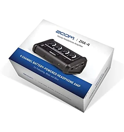Zoom ZHA-4 Kopfhörer Verstärker - Leistungsstarker Kopfhörer Verstärker für 4 Ausgänge, jeder mit eigenem Lautstärkeregler und Mute-Schalter, ideal für Studio- und Proberaumsituationen.