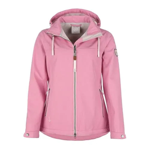 Dry Fashion Damen Softshelljacke Baltrum - Melierte Jacke mit Fleece-Innenfutter in Pink Melange Größe 52