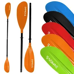 24MOVE® Doppelpaddel LAGO 220cm - Verstellbares Kanupaddel aus Aluminium - Paddel für Stand-Up Paddling, leicht und stabil mit asymmetrisch geformten Blättern für effiziente Kraftverteilung und weniger Anstrengung bei allen Wasserbedingungen.