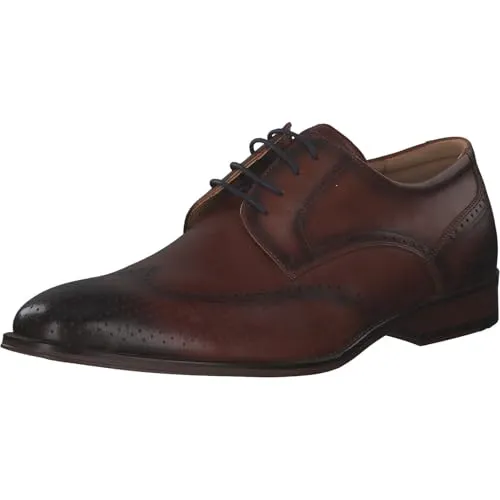 Digel Elegante Schnürschuhe Herren Selleng - Braun - 43 EU - Herren-Halbschuhe in hochwertiger Lederverarbeitung, ideal für Business-Outfits. Rutschhemmende Laufsohle und edle Lochprägung sorgen für Komfort und Stil.
