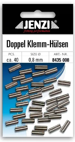 ca.40 Jenzi Doppel Klemm-Hülsen 0,8mm Klemmhülsen Stahlvorfach