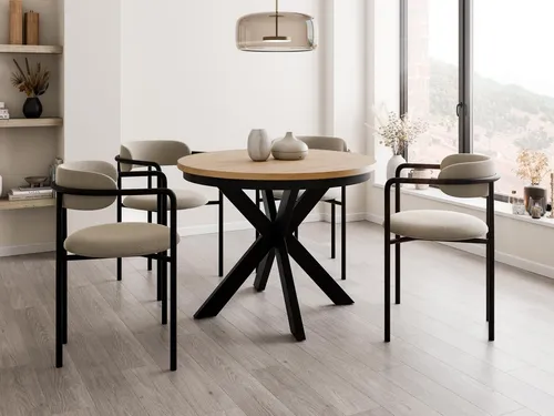 Compleo Esstisch modern, Metallbeine, Runder Esszimmertisch BELLAMI, TOPPSELLER, MADE IN EU