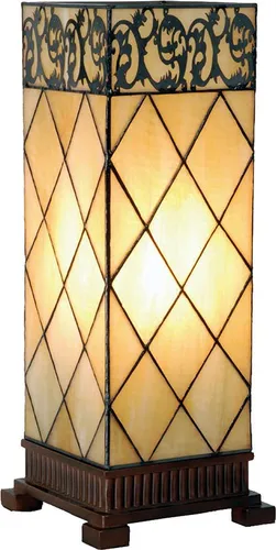 Clayre & Eef Tiffany Tischlampe 18x45 cm Beige Braun