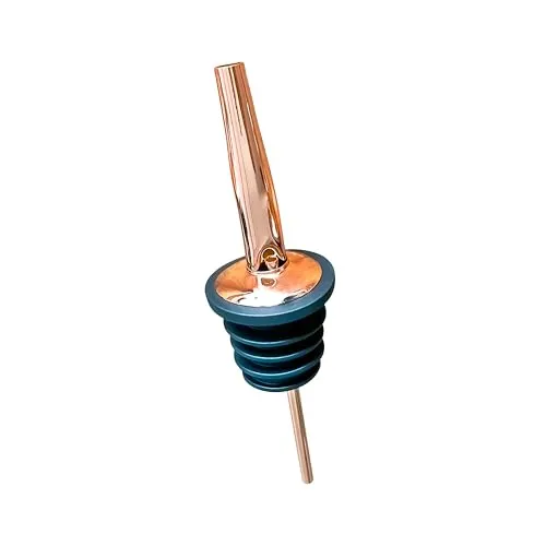 Ausgießer Edelstahl Flaschenausgießer Set, 2cl Spirituosen & Öl Dosierer, Schnapsausgießer mit Deckel, Barzubehör für Cocktails, Kupfer Dekantierer x1