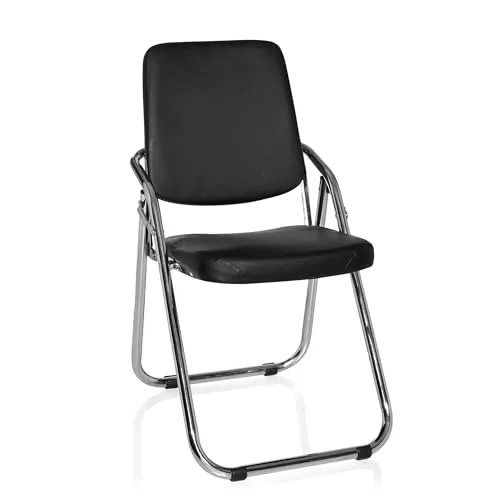hjh OFFICE 706300 Konferenzstuhl ESTO - Klappbarer Besucherstuhl aus Kunstleder - Bürostühle mit ergonomischer Polsterung, leicht zu reinigen und platzsparend klappbar, ideal für Konferenzen und Veranstaltungen.