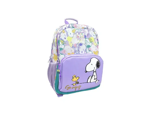 CYPBRANDS Snoopy Rucksack für Kinder, dunkelviolett - Stylisher Snoopy Rucksack aus hochwertigem Polyester, ideal für Schule und Freizeit. Mit 3 großen Fächern, Seitentaschen und ergonomischen Gurten für optimalen Tragekomfort. Offizielles Lizenzprodukt mit geprüfter Qualität.