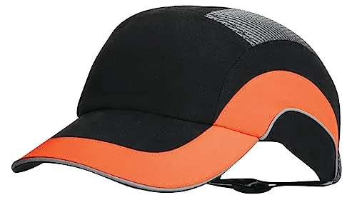 JSP Anstoßkappe, Hardcap A1+, 7 cm Langer Schirm, Schwarz/Orange (ABR000-00N-500)