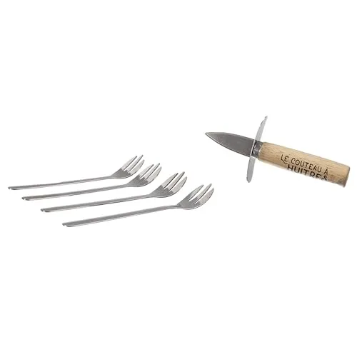 Austernmesser mit 4 Gabeln aus Edelstahl