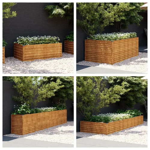 Hochbeet Cortenstahl Lärche - Pflanzbeet für Kräuter und Gemüse - Robustes Hochbeet aus Cortenstahl, ideal für Gartenliebhaber, Größe: 100 x 50 x 36 cm, perfekt für Kräuter, Gemüse und Blumen.