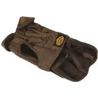 Fashion Dog Hunde-Regenmantel mit Fleecefutter - Braun - 39 cm - Hochwertiger Hunde-Regenmantel mit wärmendem Fleecefutter, ideal für Spaziergänge bei Regen und Kälte. Praktische Klettverschlüsse und dehnbare Beinschnüre sorgen für perfekten Sitz und Schutz.
