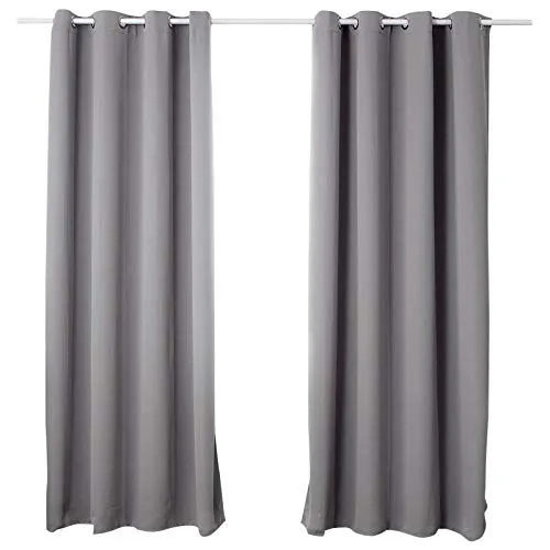 WOLTU Verdunklungsvorhang mit Ösen, Dunkelgrau 135x225 cm - Schiebevorhänge aus 100% Polyester, blickdicht und energiesparend, ideal für ein angenehmes Raumklima und hohen Lichtschutz.