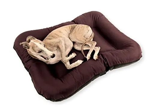 4L Textil KLEO Hundebett mittelgrosse Hunde waschbar Hundekissen mittelgrosse Hunde Hundematte Hundematratze Hundekissen abwaschbar (S-80x60 cm, Braun(Mit Reißverschluss))