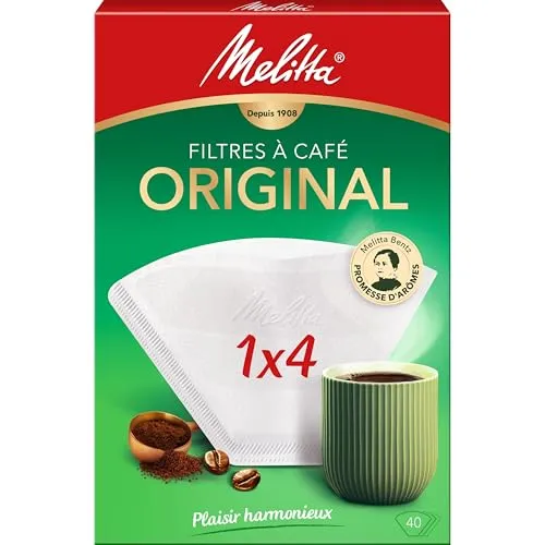 Melitta Kaffeefilter, für Filterkaffee Original 40 Filtres weiß