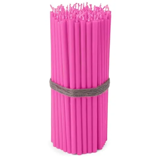 NKlaus - 100x Stabkerzen rosa Rußfrei Tropffrei dünn L 16cm Premium Paraffinwachs 36120