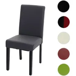 Esszimmerstuhl Littau - Bequemer Küchenstuhl aus Kunstleder in Grau - Stühle mit hoher Rückenlehne und bequemer Polsterung, perfekt für Esszimmer oder Wohnzimmer. Hochwertiges Kunstleder sorgt für angenehmen Sitzkomfort und modernes Design.