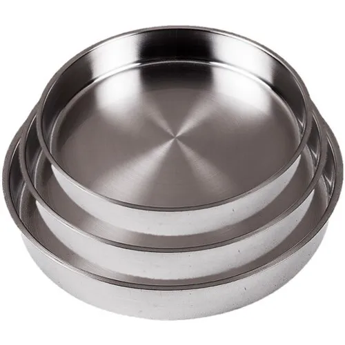 Backblech 28/32/36 cm 3er-Set Edelstahl Backform Pizza-Blech Backofenblech