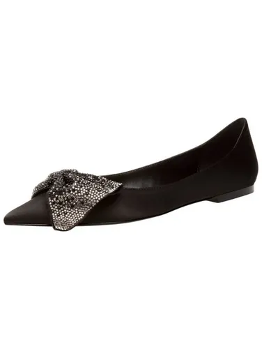 STEVE MADDEN Ballerinas Textil, Damen, Gr. 37, schwarz - Elegante Ballerinas mit Schleife und glitzernden Strasssteinen, ideal für besondere Anlässe oder als Highlight im Alltag. Bequemer Blockabsatz für stilvollen Komfort.