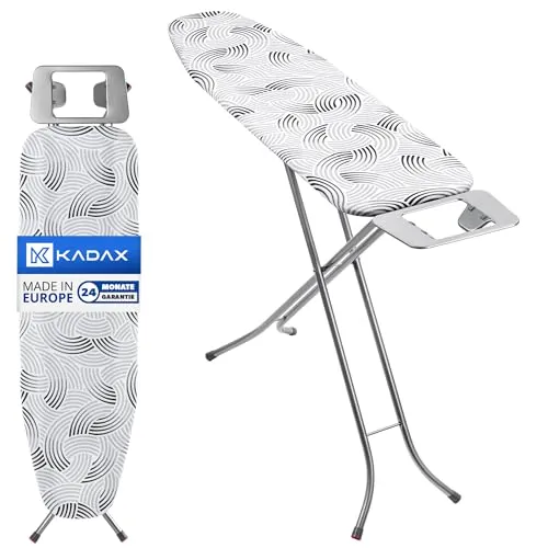 KADAX Klappbares Dampfbügelbrett 114x34cm - Bügelbrett mit stabiler Metallgitterfläche, 5mm Polsterung und höhenverstellbarem Design für optimalen Komfort und Stabilität. Ideal für platzsparendes Bügeln in Ihrem Zuhause.