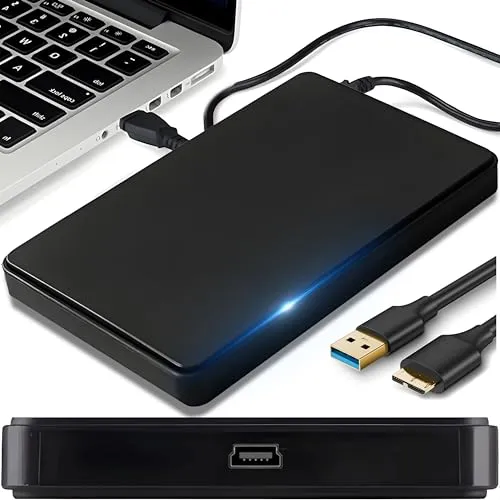 Retoo Festplattengehäuse 2,5 Zoll USB 3.0 für 12/7.5 cm SATA I/ II/ III SSD mit USB Kabel Externes Gehäuse Festplatte Gehäuse mit Werkzeuglose Montage Werkzeugfreie Externes Case Schwarz