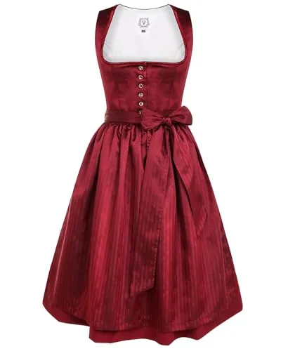 DIRNDLSTERN Damen Midi Dirndl Rot in rot von DIRNDLSTERN