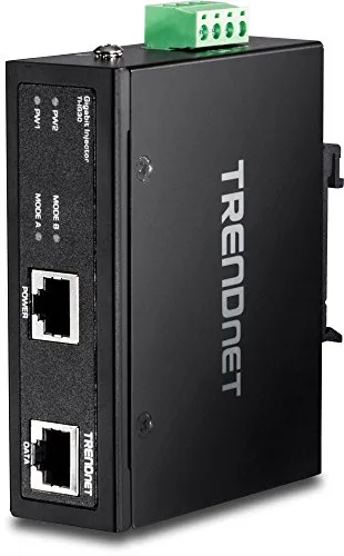 TRENDnet TI-IG30 Gigabit PoE+ Injektor - Akkus – Hochleistungs-Gigabit PoE+ Injektor für extreme Temperaturen von -40 bis 75 °C, ideal für industrielle Anwendungen mit verlängertem PoE-Betrieb bis zu 100 Meter.