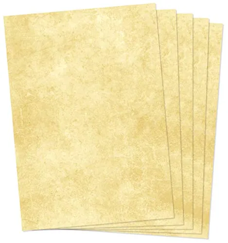 Clever Pool 25 Blatt Briefpapier, Urkundenpapier, Vintage, marmoriert, hochwertige 120g/qm Qualität, beidseitig, Mittelalter Papier, freundliche Farbe