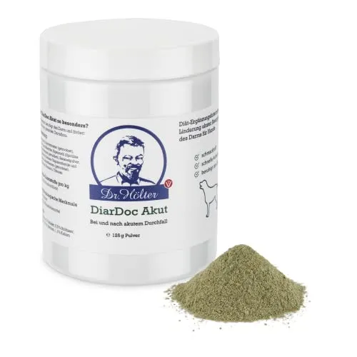 Dr. Hölter DiarDoc Akut für Hunde – 125 g Pulver gegen Durchfall - Tiergesundheit – rezeptfreies Pulver zur schnellen Linderung von Durchfall bei Hunden. Ideal für akute Fälle und sorgt für schnelle Erholung.