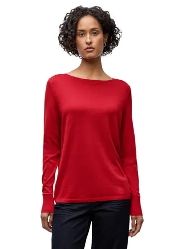 Street One Damen 3015618 Basic Pullover, Racing red, 46