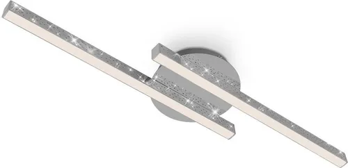 LED Deckenleuchte Wandleuchte Glitzerffekt 2-flammig 10,5W chrom Metall Briloner
