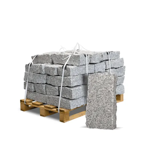 GALAMIO Mauerstein Granit 40x20x15 - Frostbeständig und vielseitig - Mauersteine aus Granit, ideal für universelle Anwendungen, frostbeständig und in Grau/Natur erhältlich. Jede Palette enthält 27-32 Steine für eine Flächendeckung von 2,20m².