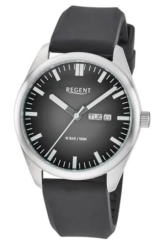 Produktbild REGENT F-1590 Herren-Armbanduhr Edelstahl/Schwarz