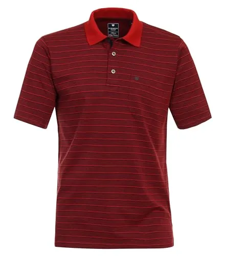 Redmond NOS Polo Shirt WASH 50 3XL - Herren Poloshirt in gestreiftem Design, pflegeleicht und atmungsaktiv. Ideal für den Alltag – waschen, anziehen und keine Bügelarbeit!