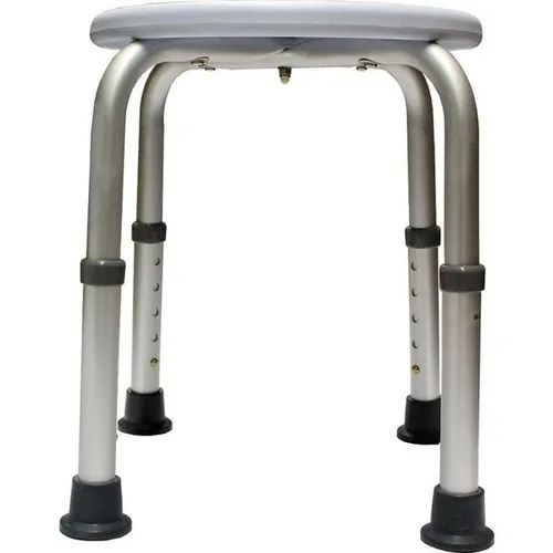 Höhenverstellbarer Duschhocker - Dusch- & Badestühle, höhenverstellbar von 40-50 cm mit haftsicheren Gummikappen und belastbar bis 115 kg für sichere Nutzung im Bad.